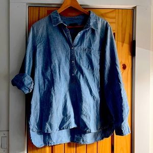 Gap denim half button shirt